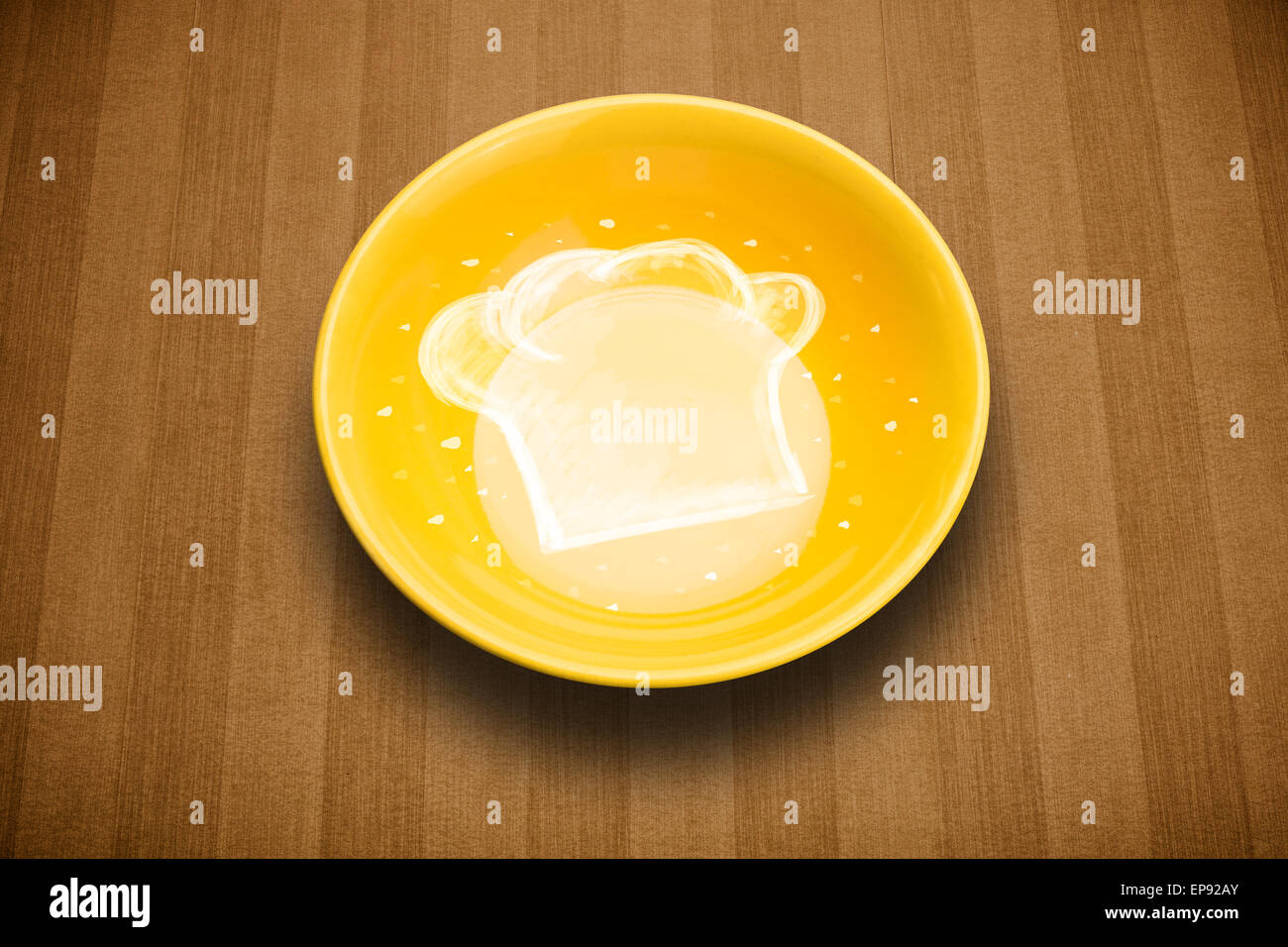 Bunte Platte mit Hand gezeichnet weiß Koch-symbol Stockfotografie - Alamy