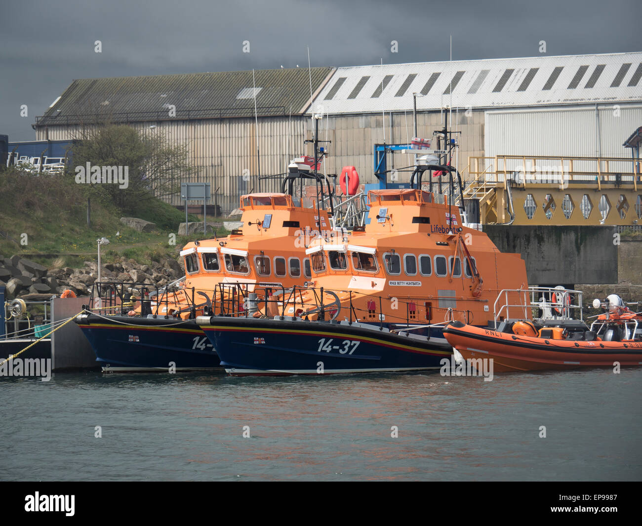 RNLI Rettungsboote bei Hartlepool Stockfoto