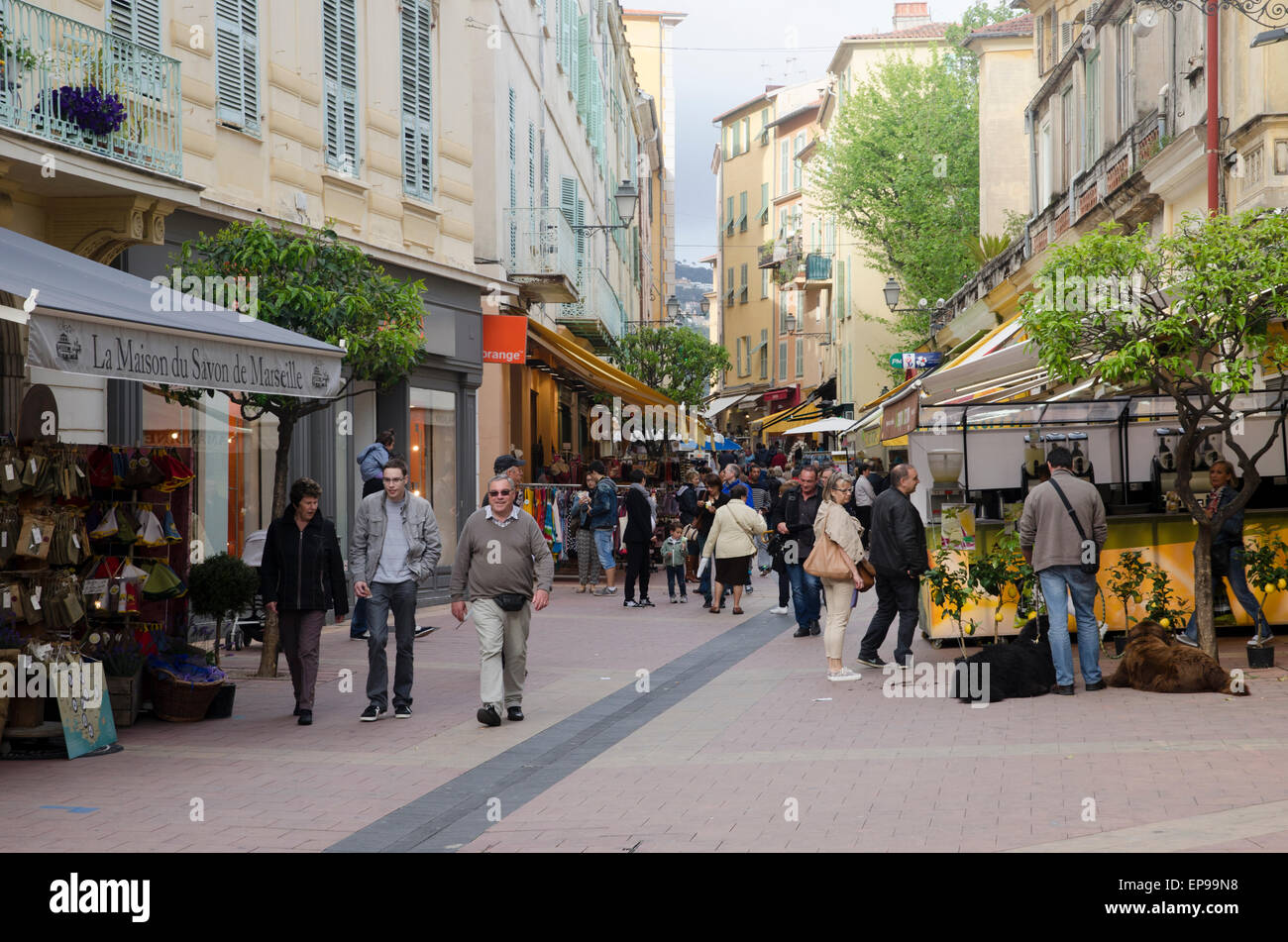 Straße Szene-Menton Altstadt, Cote d ' Azur, Frankreich Stockfoto