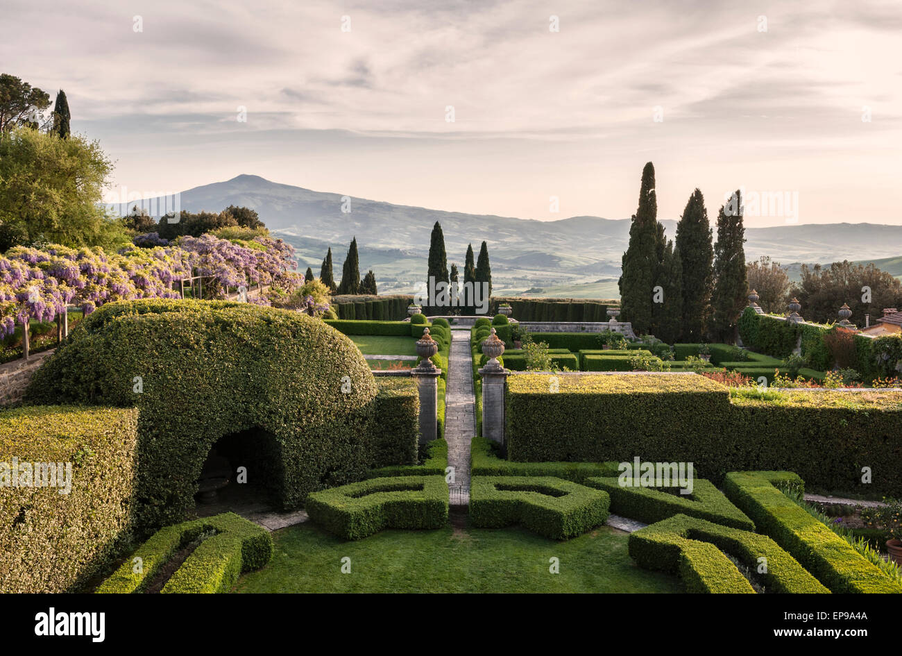 La Foce, Chianciano Terme, Toskana, Italien. Garten in den 1930er
