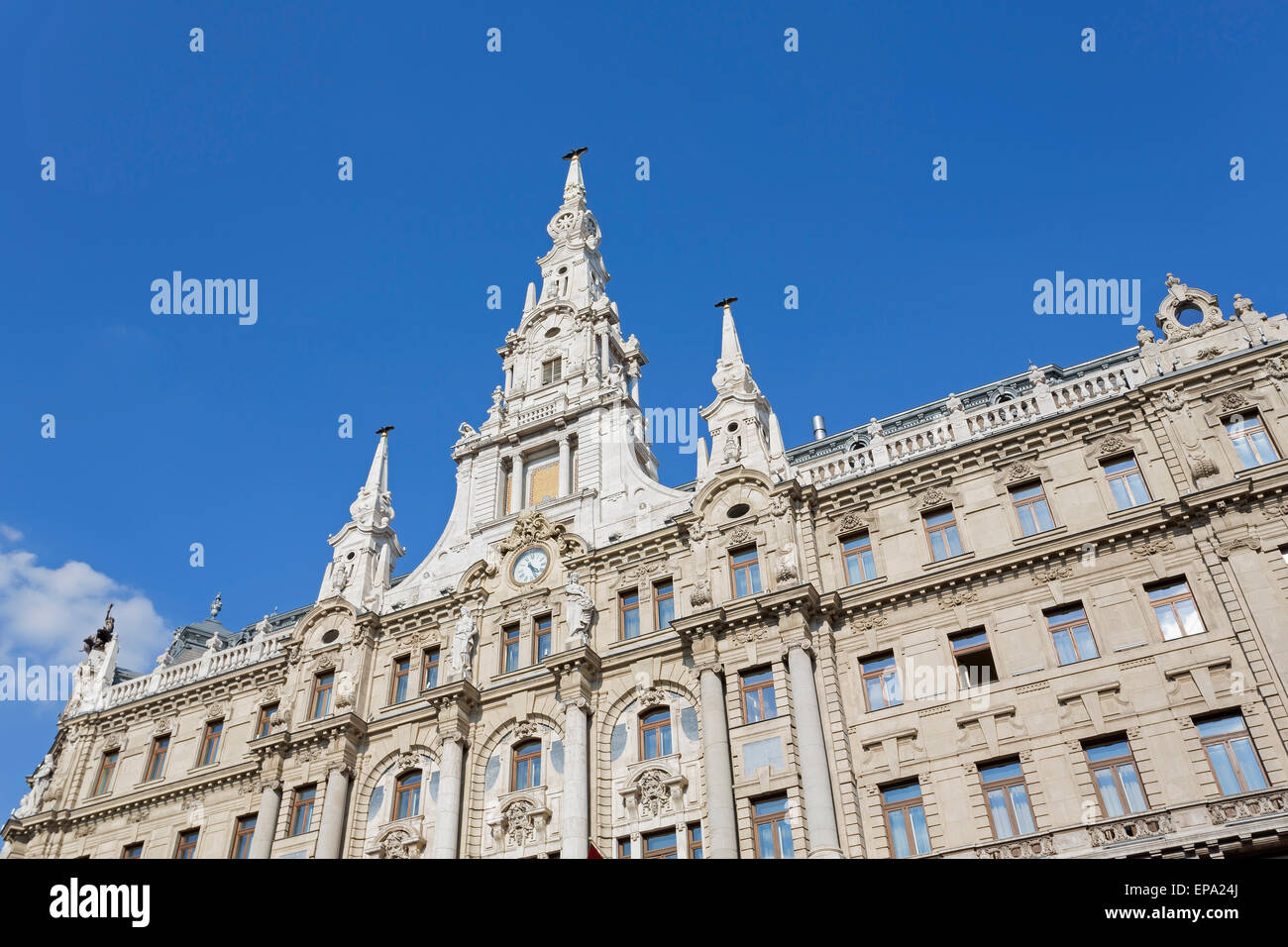 Detail der Fassade von New York Palace Hotel in Budapest. Stockfoto