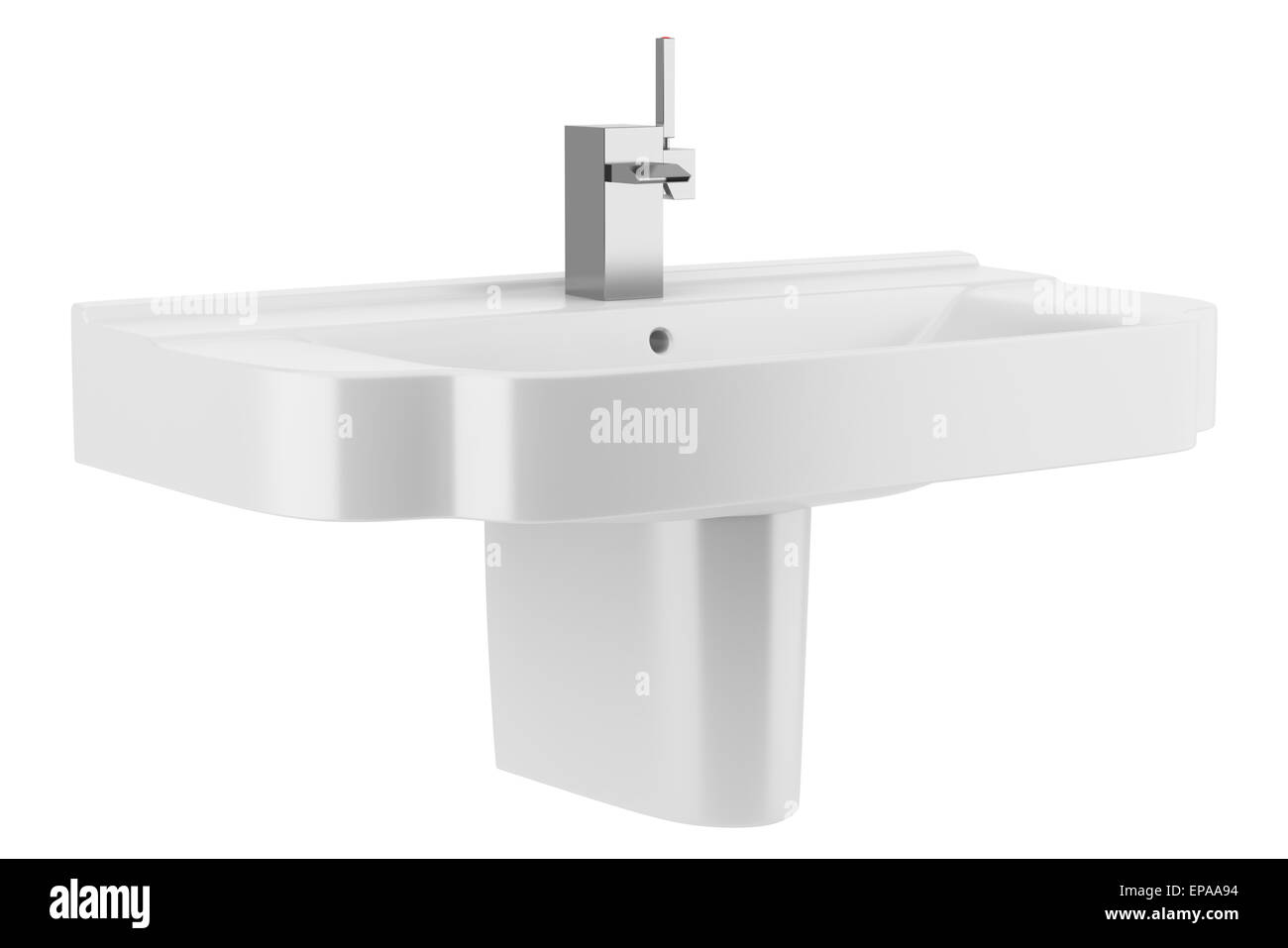 keramische Badezimmer Waschbecken isolierten auf weißen Hintergrund