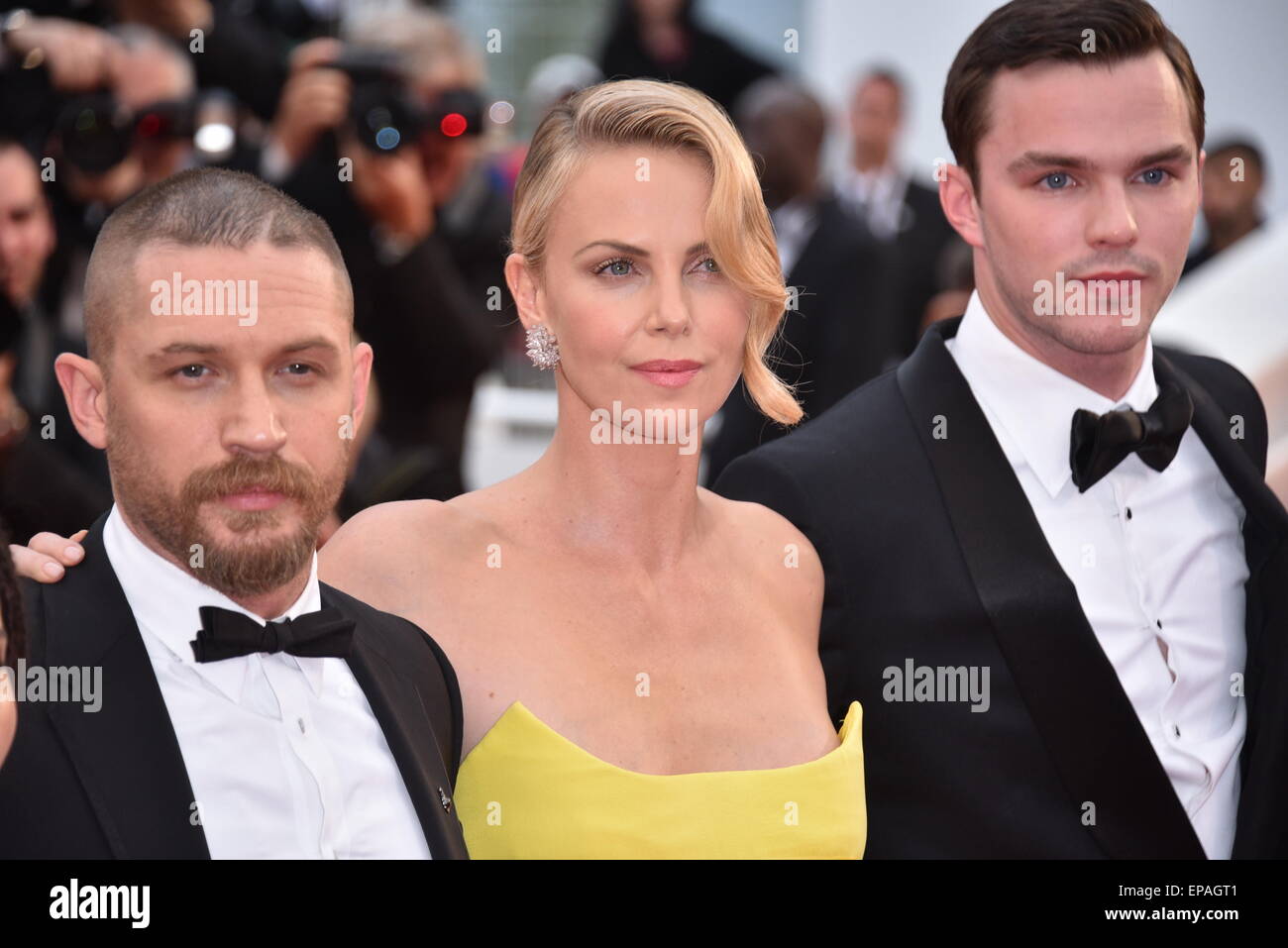 Tom Hardy, Charlize Theron, Nicholas Hoult Teilnahme an den roten Teppich, Premiere Mad Max 3 Fury Road, 68. Filmfestspiele von Cannes, Festival de Cannes 2015, 14.05.2015 / picture Alliance Stockfoto