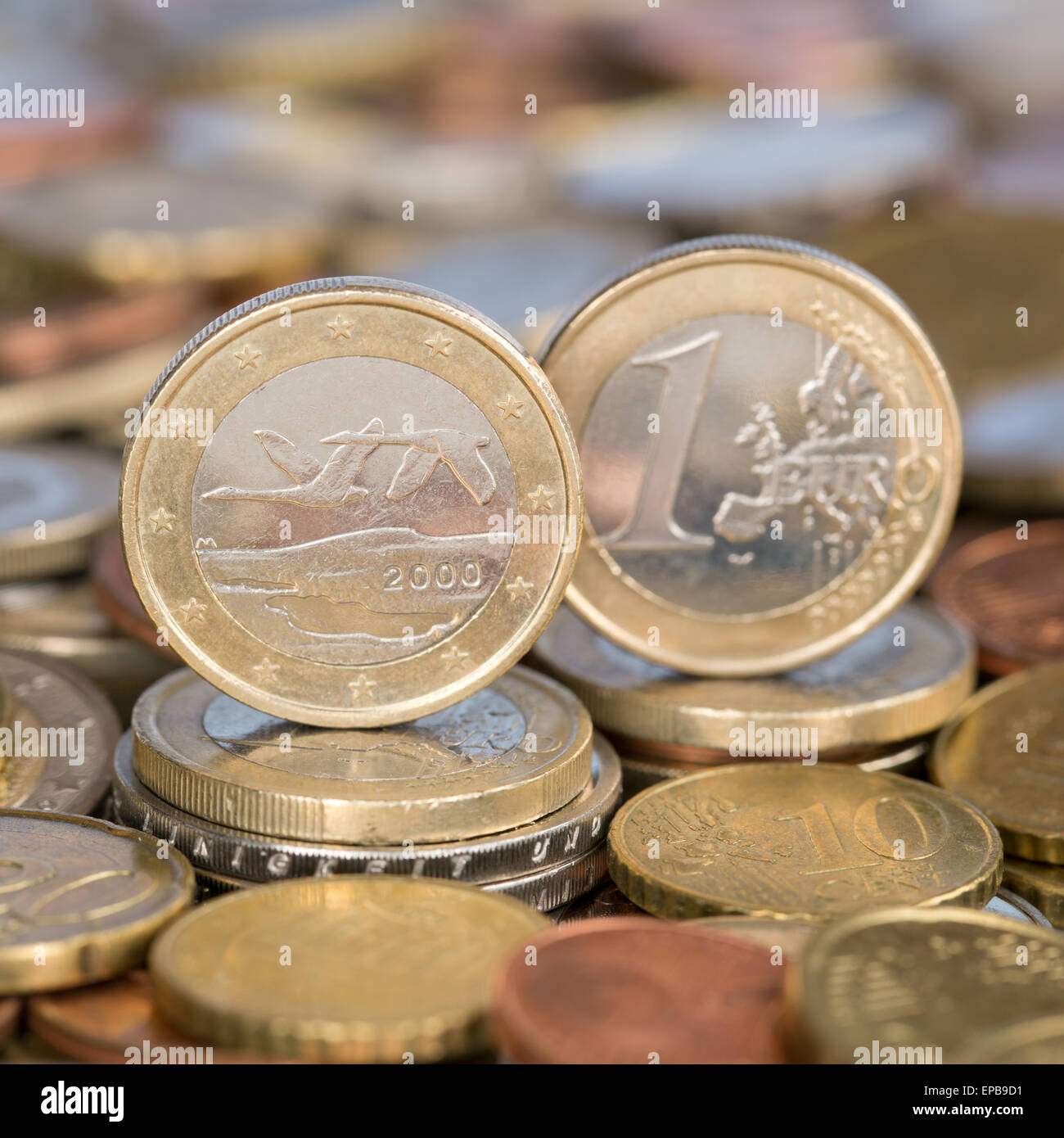 1 Euro Münze aus Finnland Stockfoto