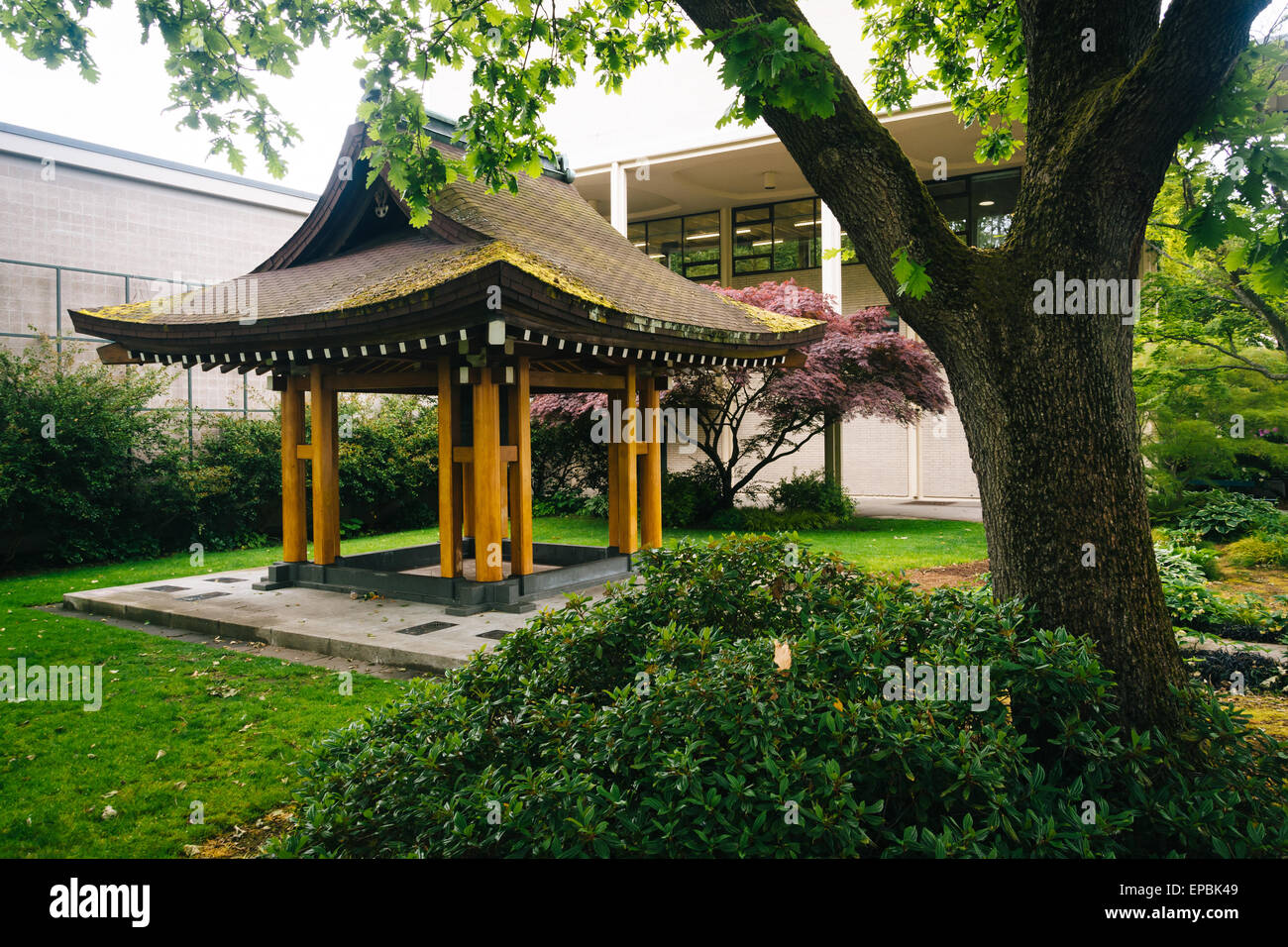 Pagode am Seattle Center, in Seattle, Washington. Stockfoto