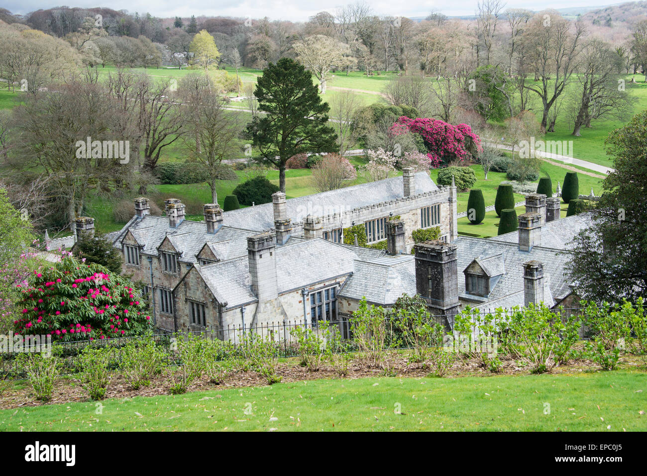 Haus und Garten; Cornwall, England Stockfoto