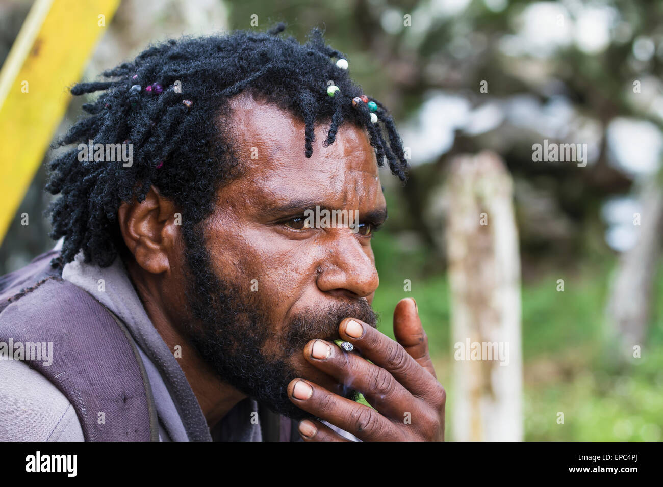 Yali Mann, Baliem Tal, Hochland von West-Neuguinea, Papua, Indonesien Stockfoto