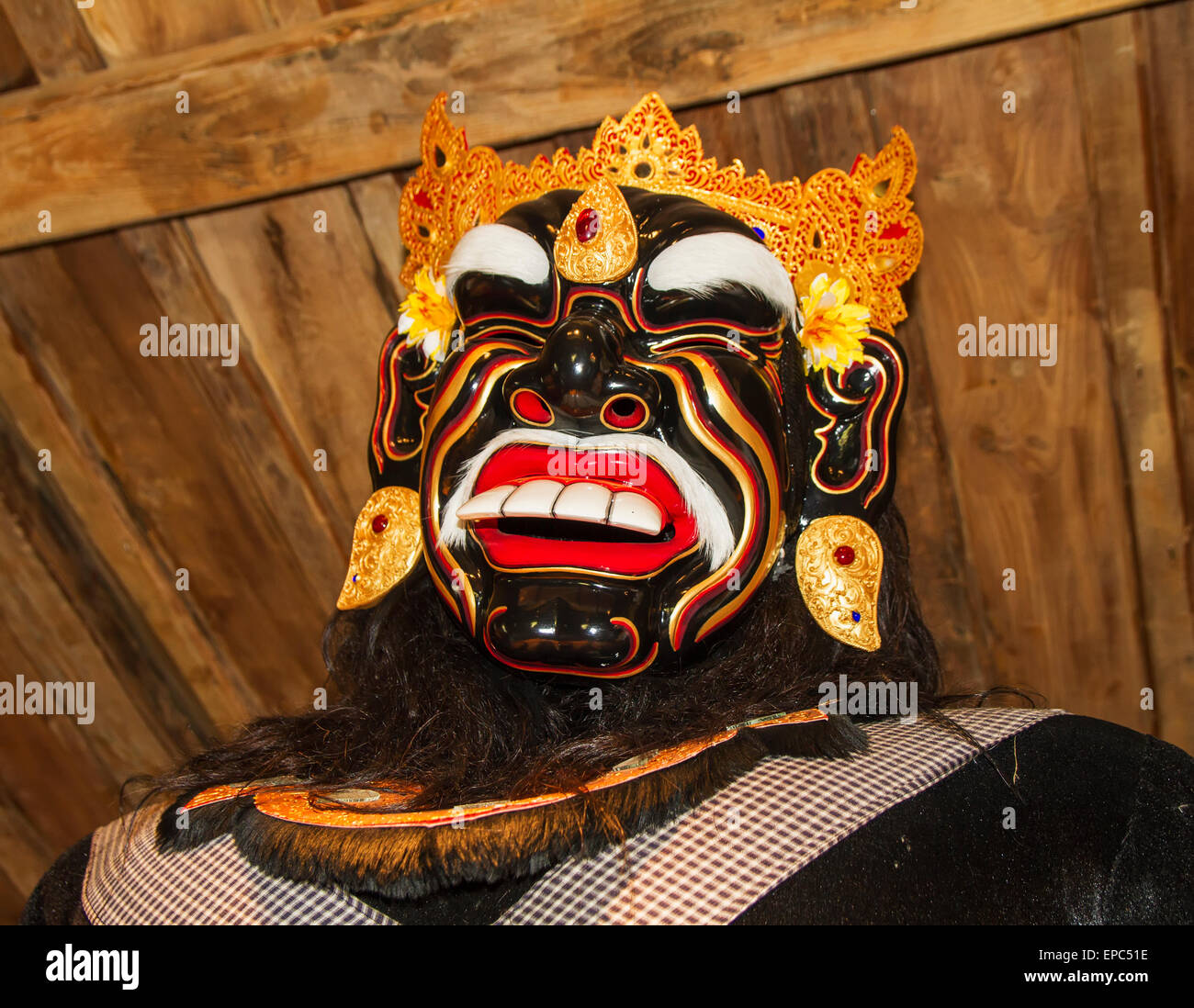 auf dem Display an das Setia Darma Haus von Masken und Marionetten, Tegal Bingin, Bali, Indonesien Stockfoto