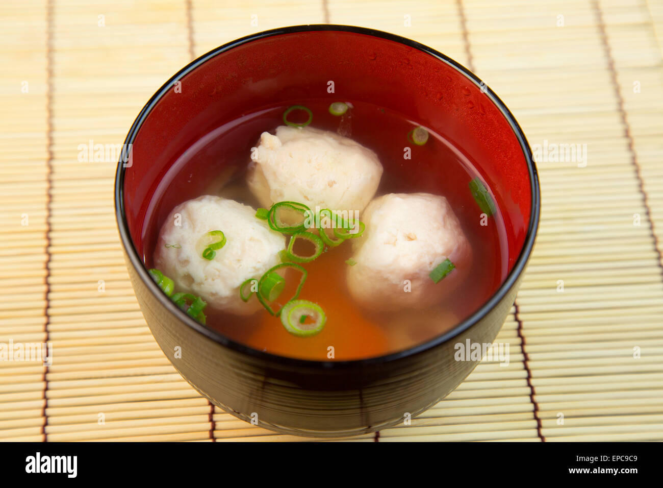 Hackfleisch / Fischsuppe Stockfoto