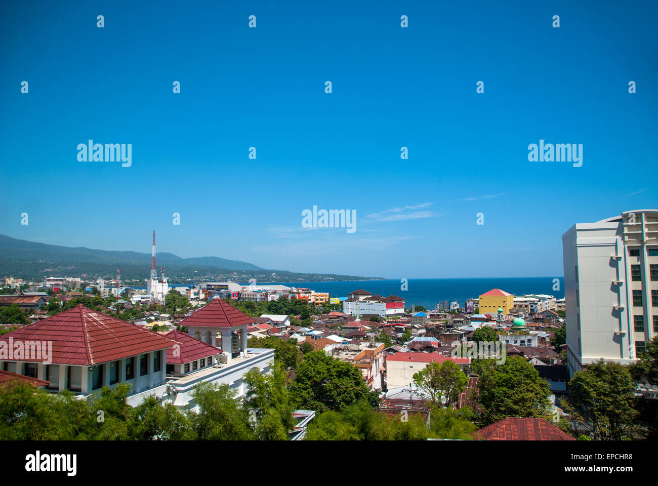 zeigen Sie bei Manado Sulawesi Indonesien an Stockfoto
