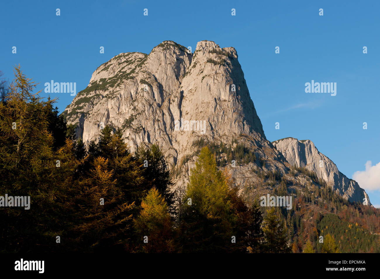 Herbst am Backenstein Berg, Grundlsee, Steiermark, Österreich Stockfoto