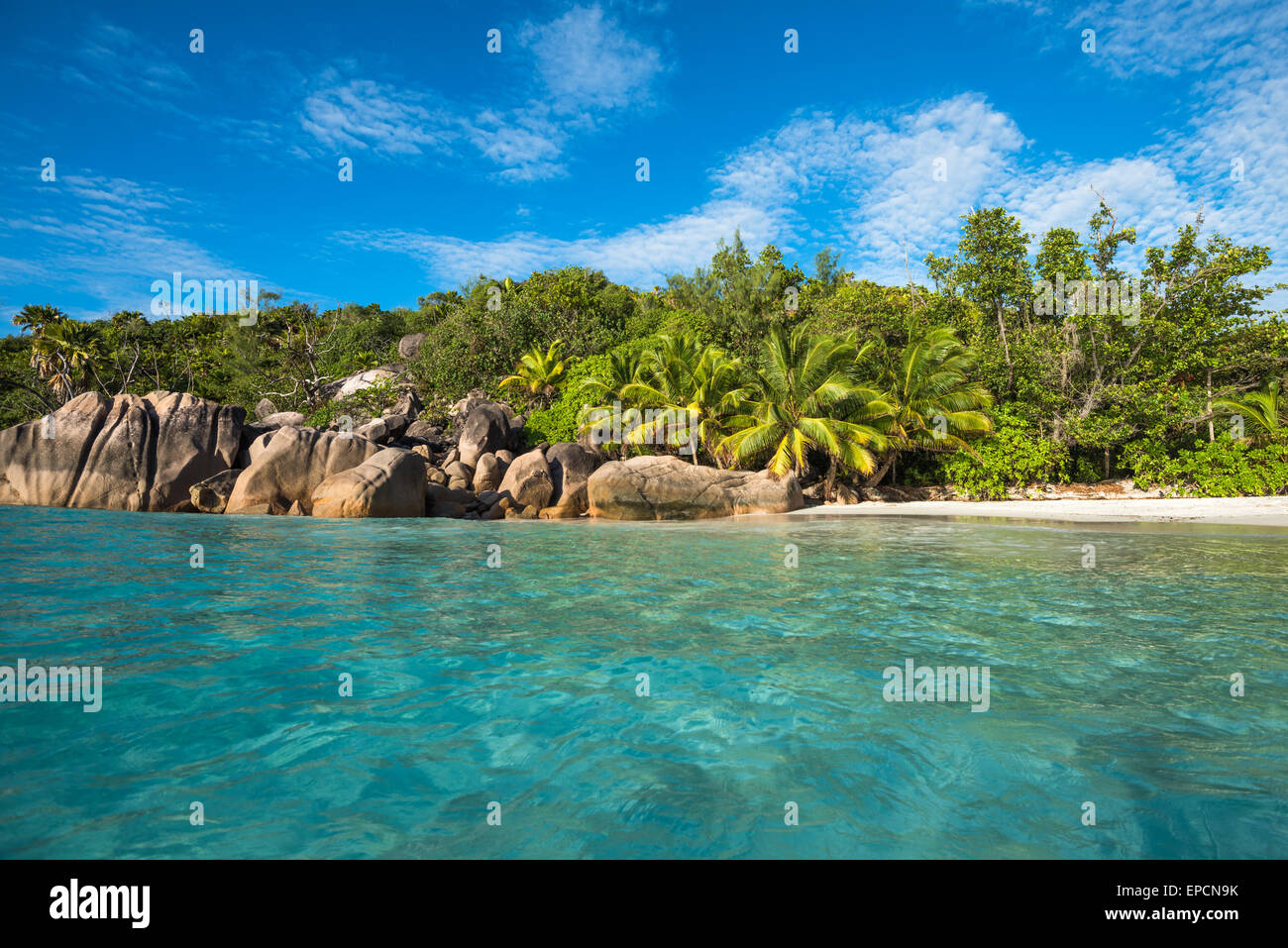 Tropische Insel Strand Anse Lazio, Praslin, Seychellen Stockfoto Tropische Insel Strand Anse Lazio, Praslin, Seychellen Stockfoto