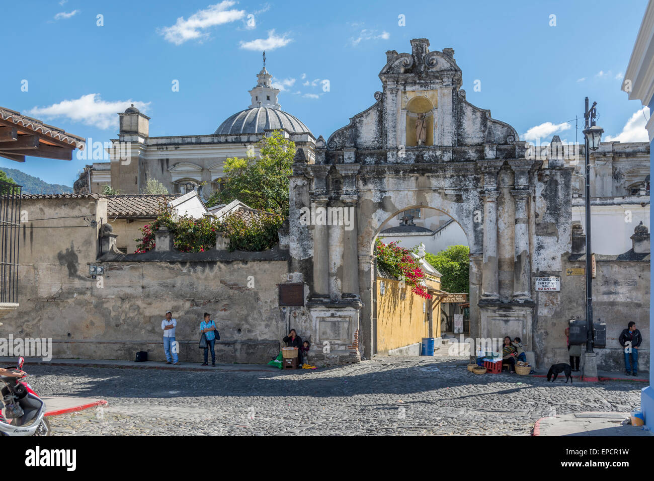 Parqueo Del Santuario oder das Heiligtum in Antigua Guatemala Stockfoto