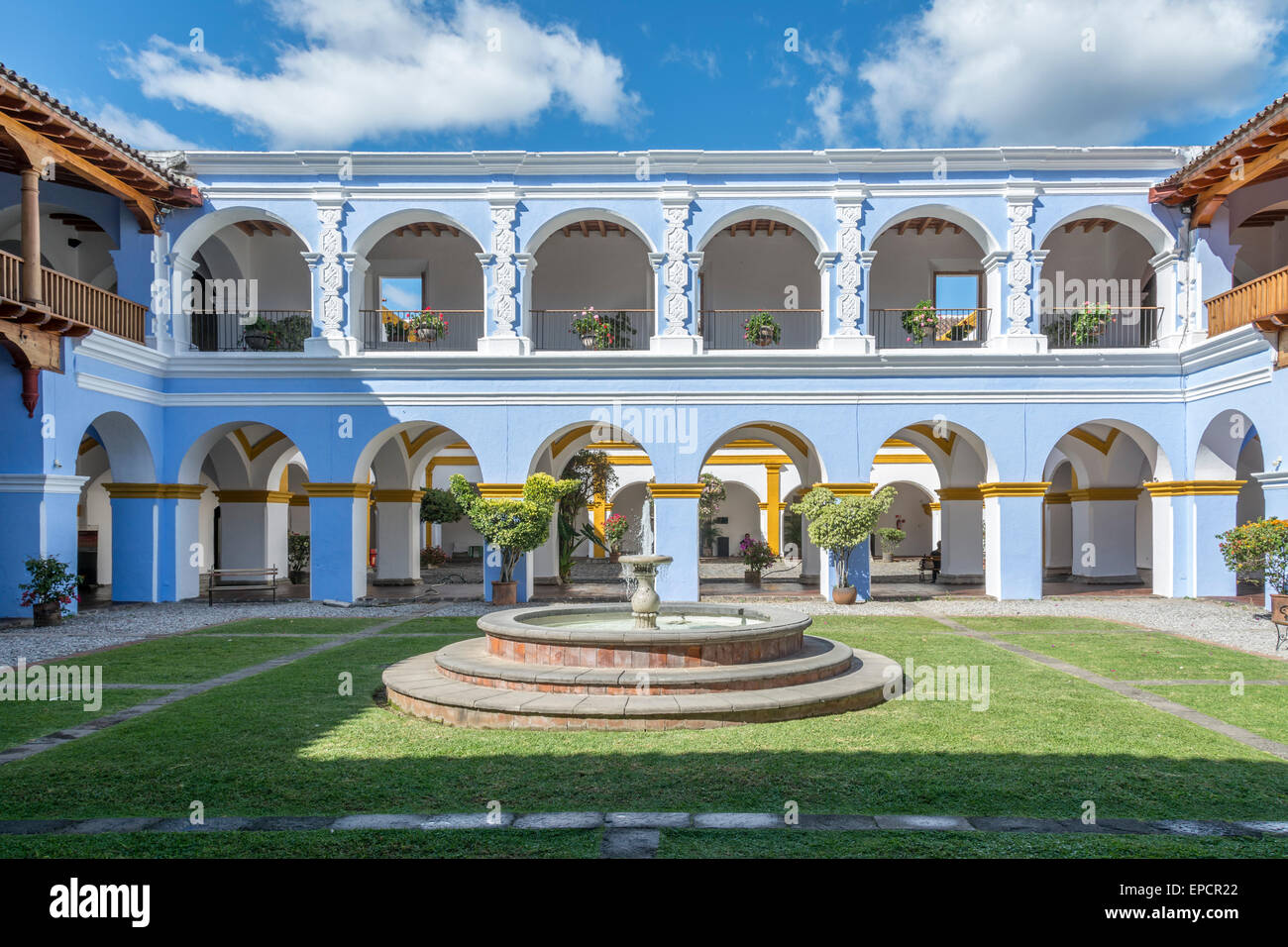 Die Compañía de Jesús Gebäude in Antigua Guatemala, die Häuser der Bibliothek und kulturelles Zentrum. Stockfoto