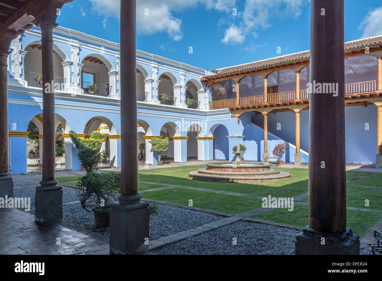 Die Compañía de Jesús Gebäude in Antigua Guatemala beherbergt die Bibliothek und Kulturzentrum. Stockfoto