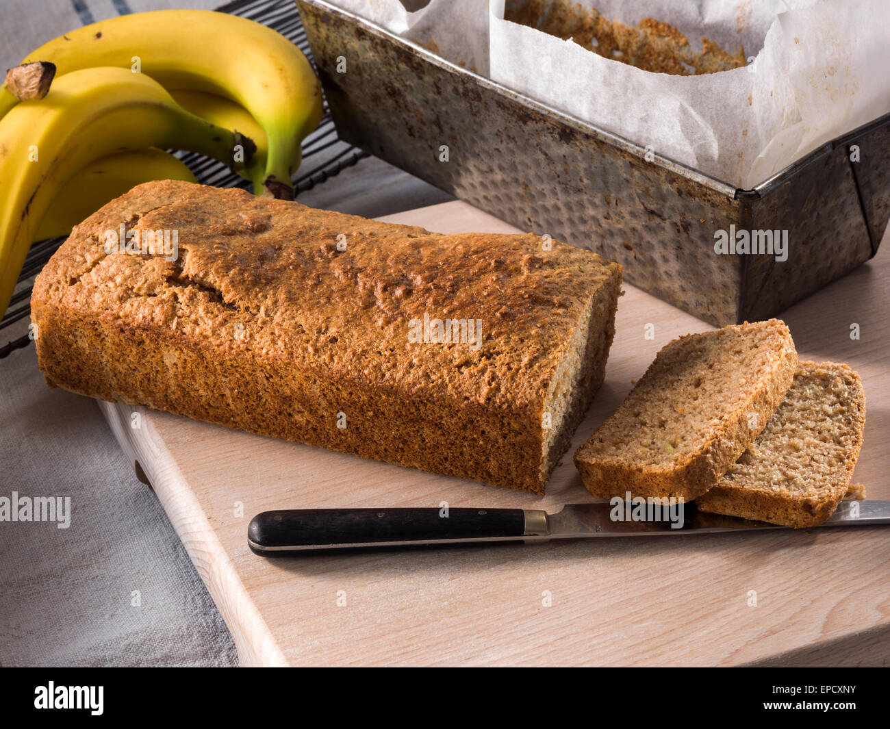 Bananenbrot Stockfoto
