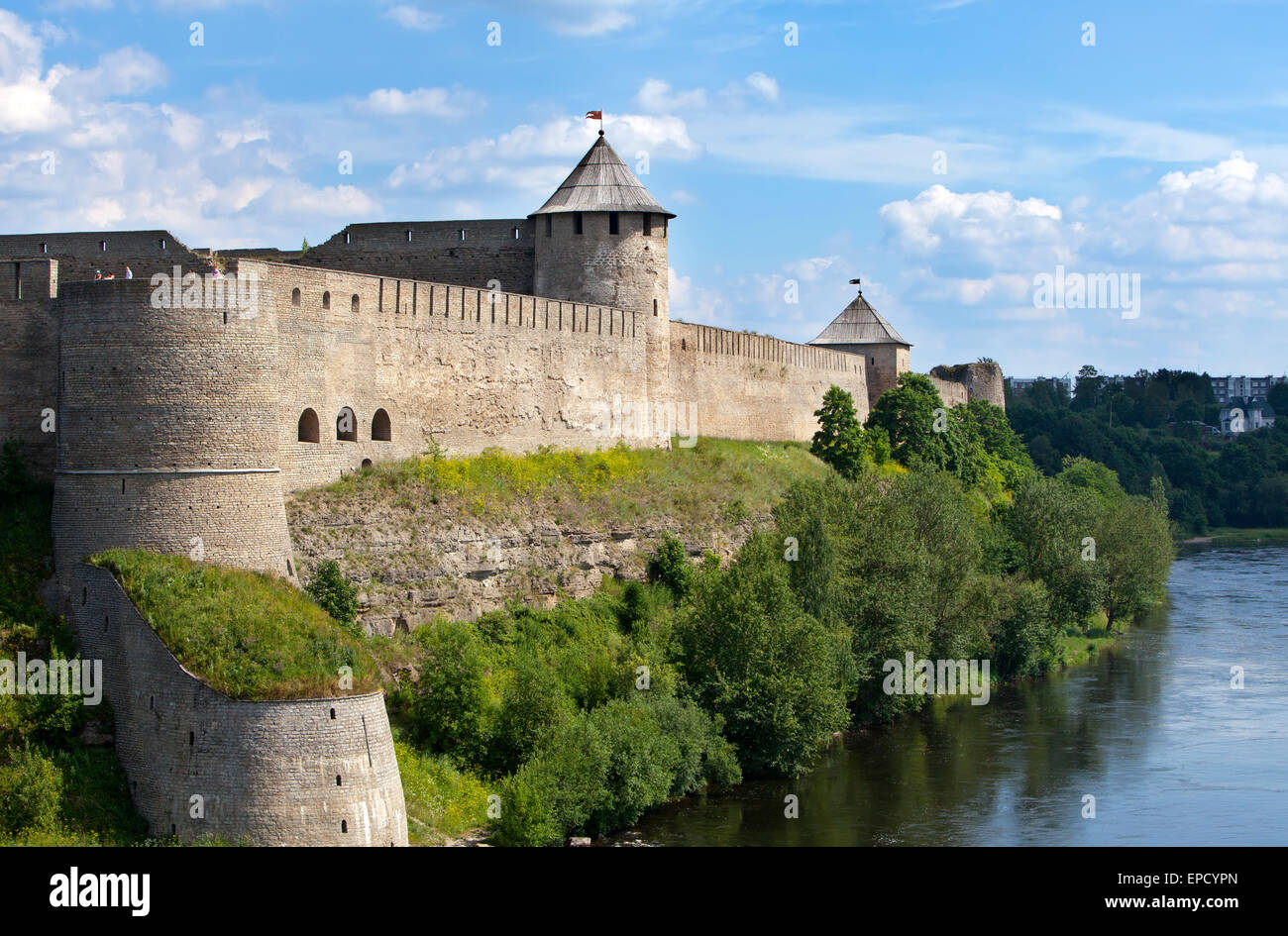 Ivangorod Festung an der Grenze zwischen Russland und Estland Stockfoto