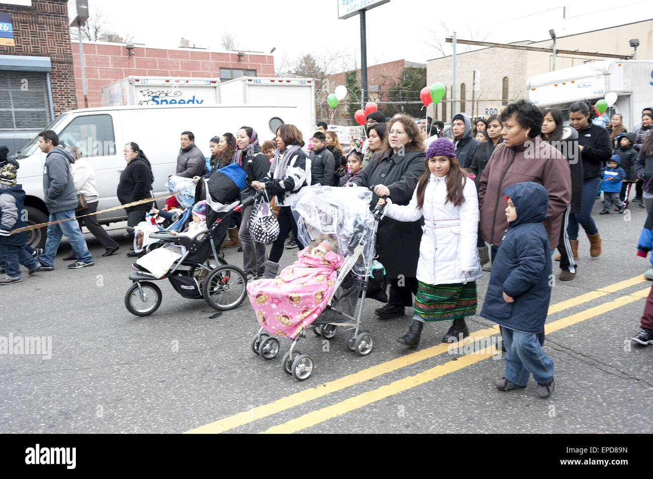 Fest der Jungfrau von Guadalupe, der Gönner Heiliges von Mexiko, Borough Park, Brooklyn, 2012. Stockfoto