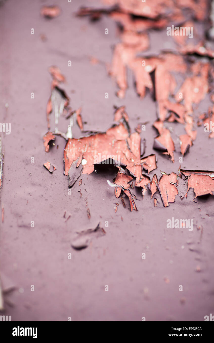 Holzplatten mit gerissenen alte Farbe Stockfoto