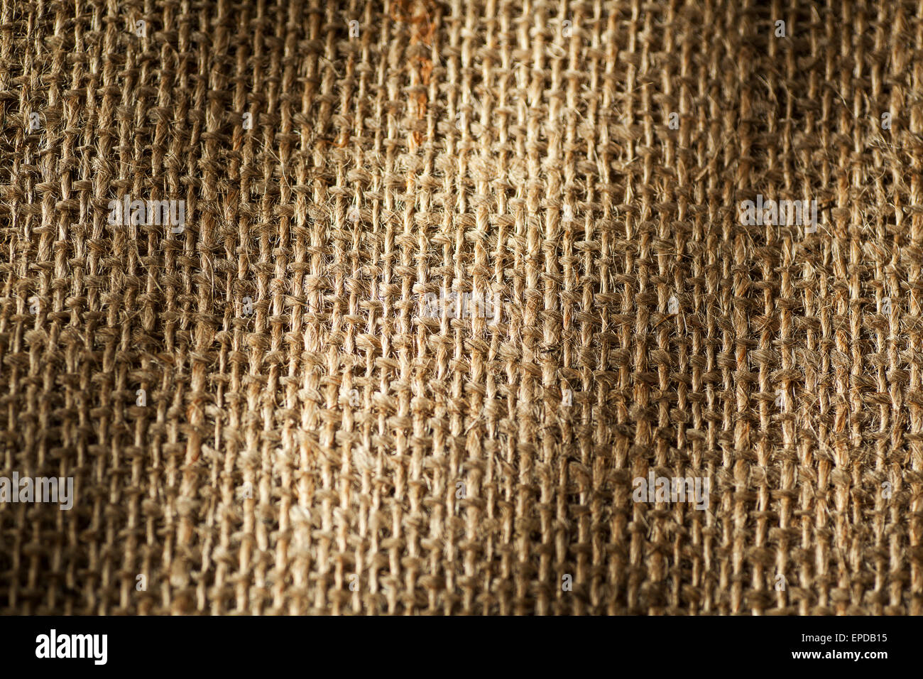 Close-up hessischen Materialtextur (Jute/Sackleinen) Stockfoto