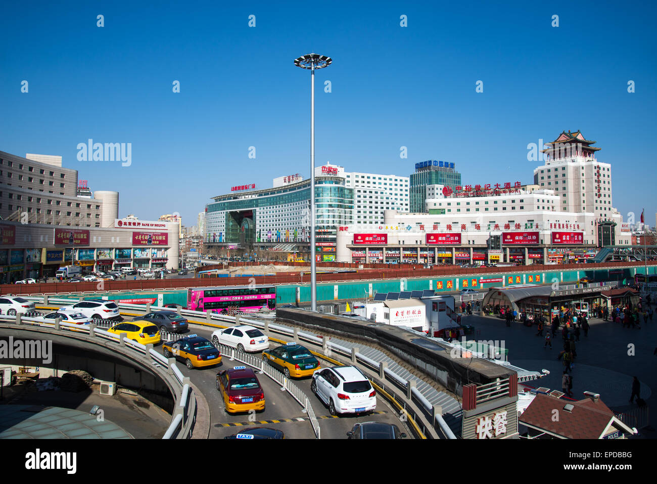 Kreisverkehr am zentralen Bahnhof in Peking china Stockfoto
