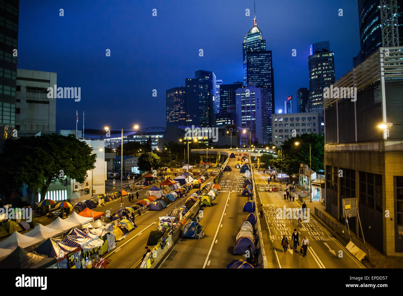 HONG KONG, NOV 12: Regenschirm-Revolution in Admiralty auf 12. November 2014. Stockfoto