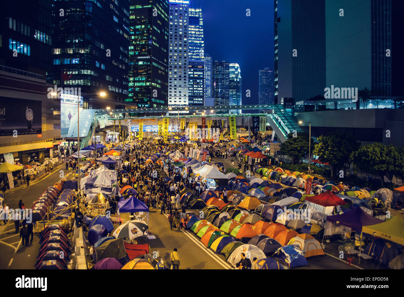 HONG KONG, NOV 12: Regenschirm-Revolution in Admiralty auf 12. November 2014. Stockfoto