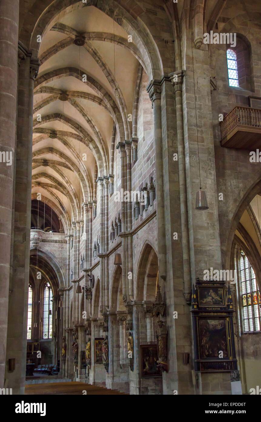 Nürnberg St. Sebaldus Kirche gotische Halle Stockfoto