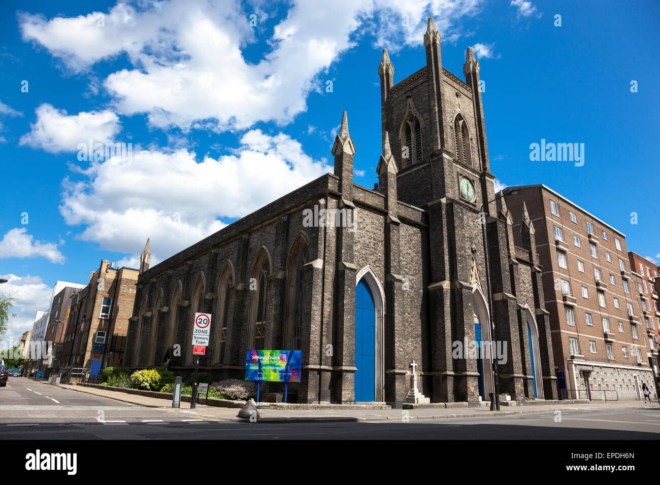 St. Marien Kirche, Somers Town, Camden Stockfoto