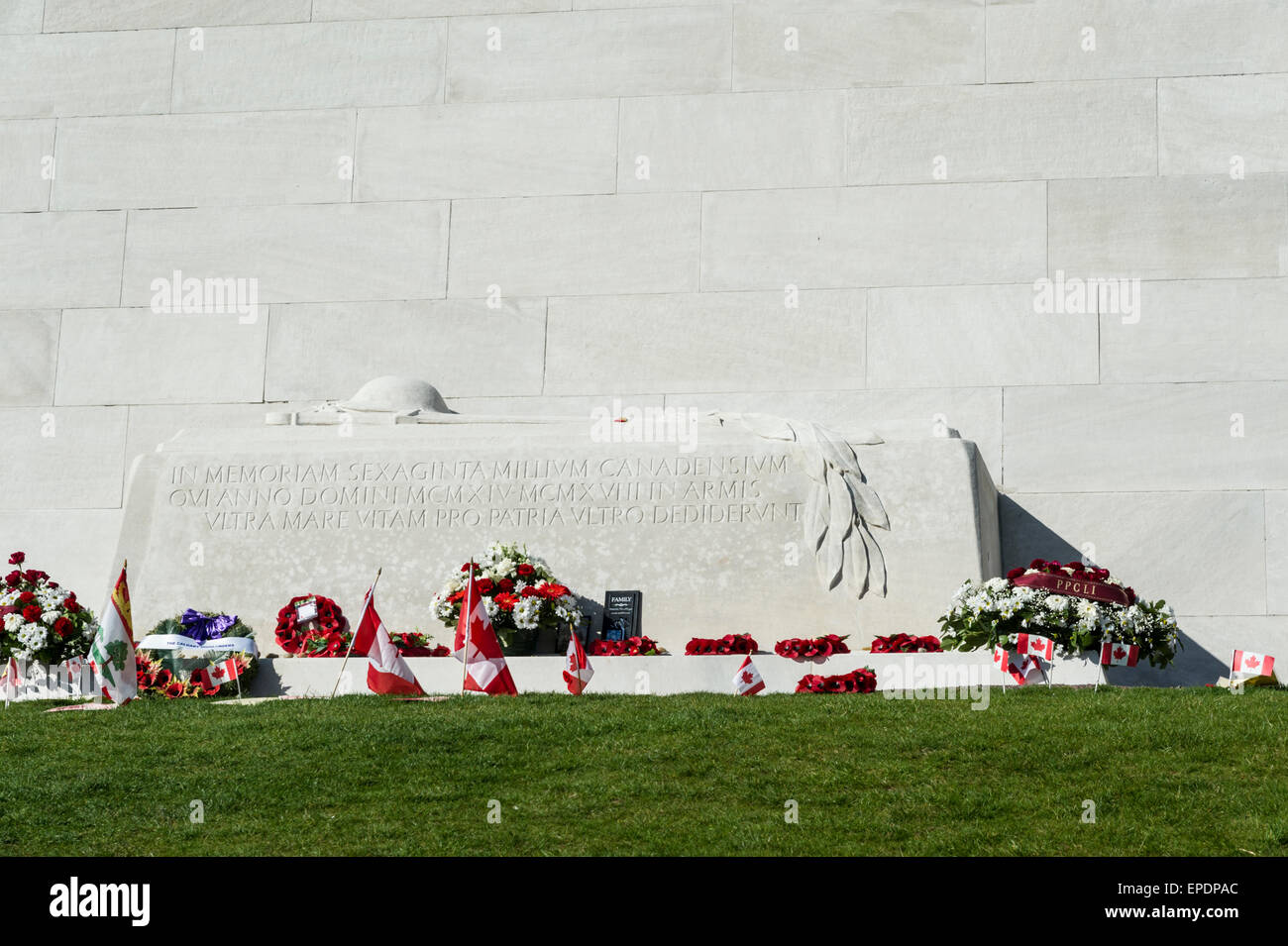 Die Somme Schlachtfeld. Canadian National Memorial Vimy Ridge Stockfoto