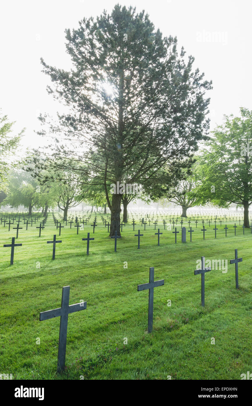Neuville Saint Vaast deutschen Soldatenfriedhof an der Somme Stockfoto