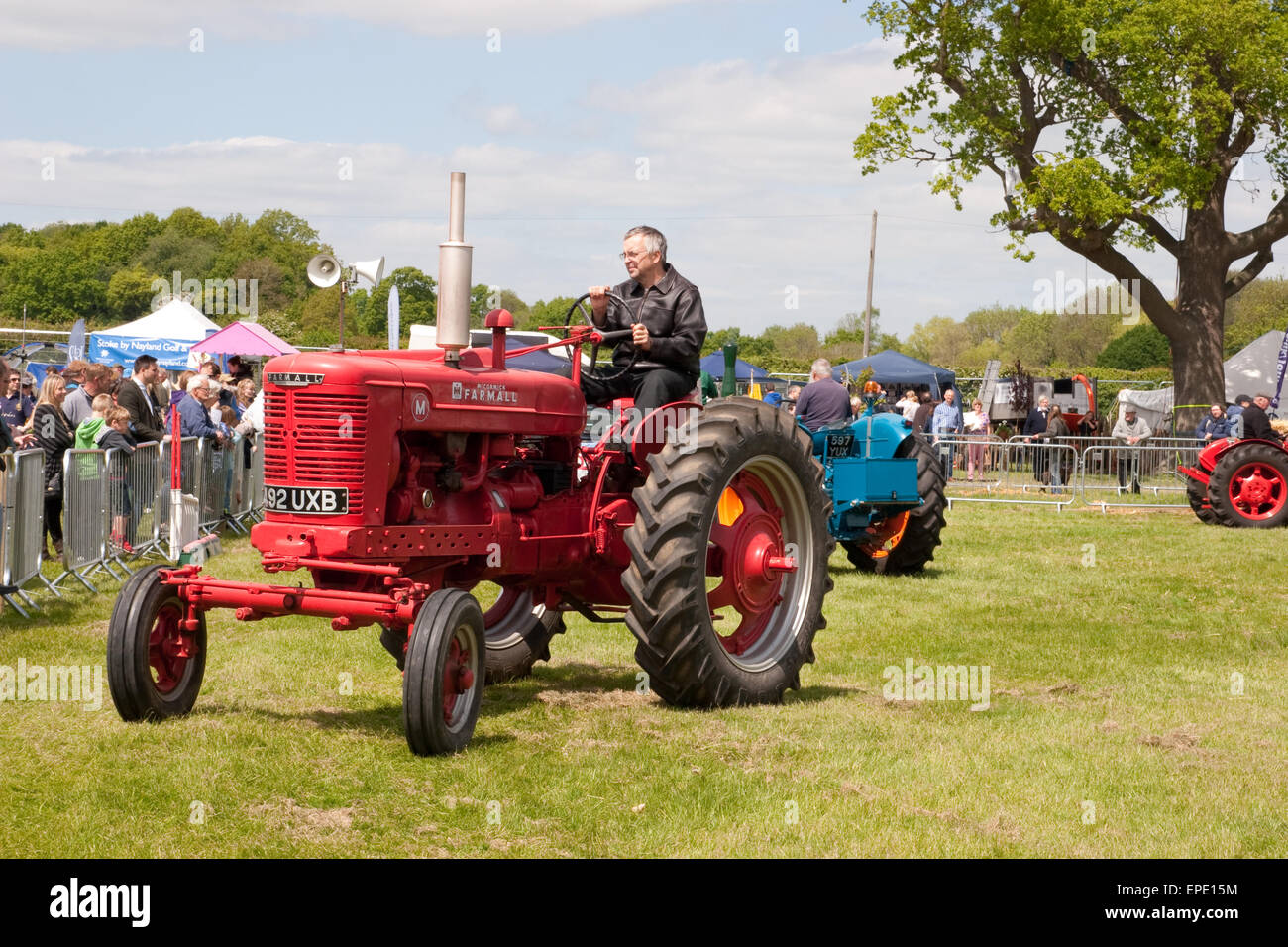 Eine Anzeige von Landmaschinen auf der "Hadleigh Show" Suffolk, UK Stockfoto