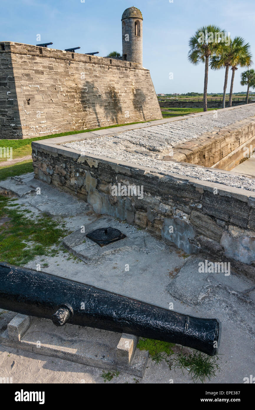 St. Augustine, Florida Castillo de San Marcos (Fort Marion) in Matanzas Bay ist das älteste Mauerwerk Fort in den kontinentalen USA. Stockfoto