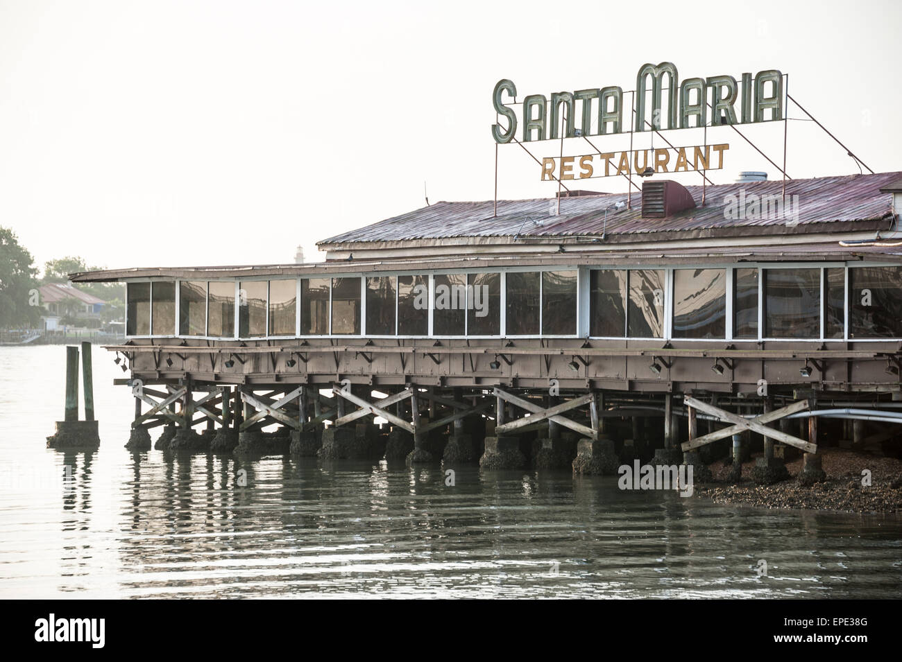 St. Augustine, Florida Wahrzeichen Santa Maria Restaurant Matanzas Bay. (USA) Stockfoto