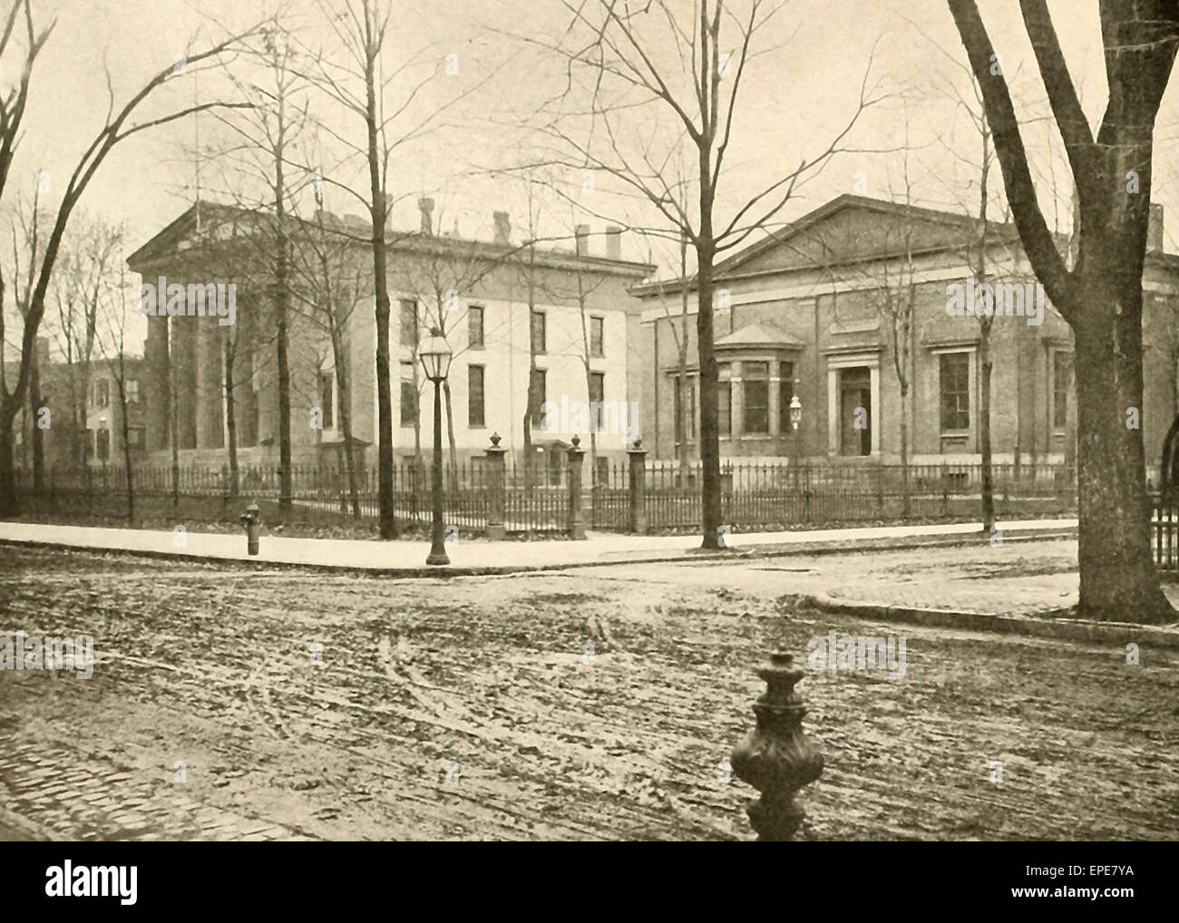 Middlesex County Gebäuden - County Jail, Court House und County Clerk Office, Ecke Bayard und Elm Zeile - New Brunswick, NJ, ca. 1905 Stockfoto