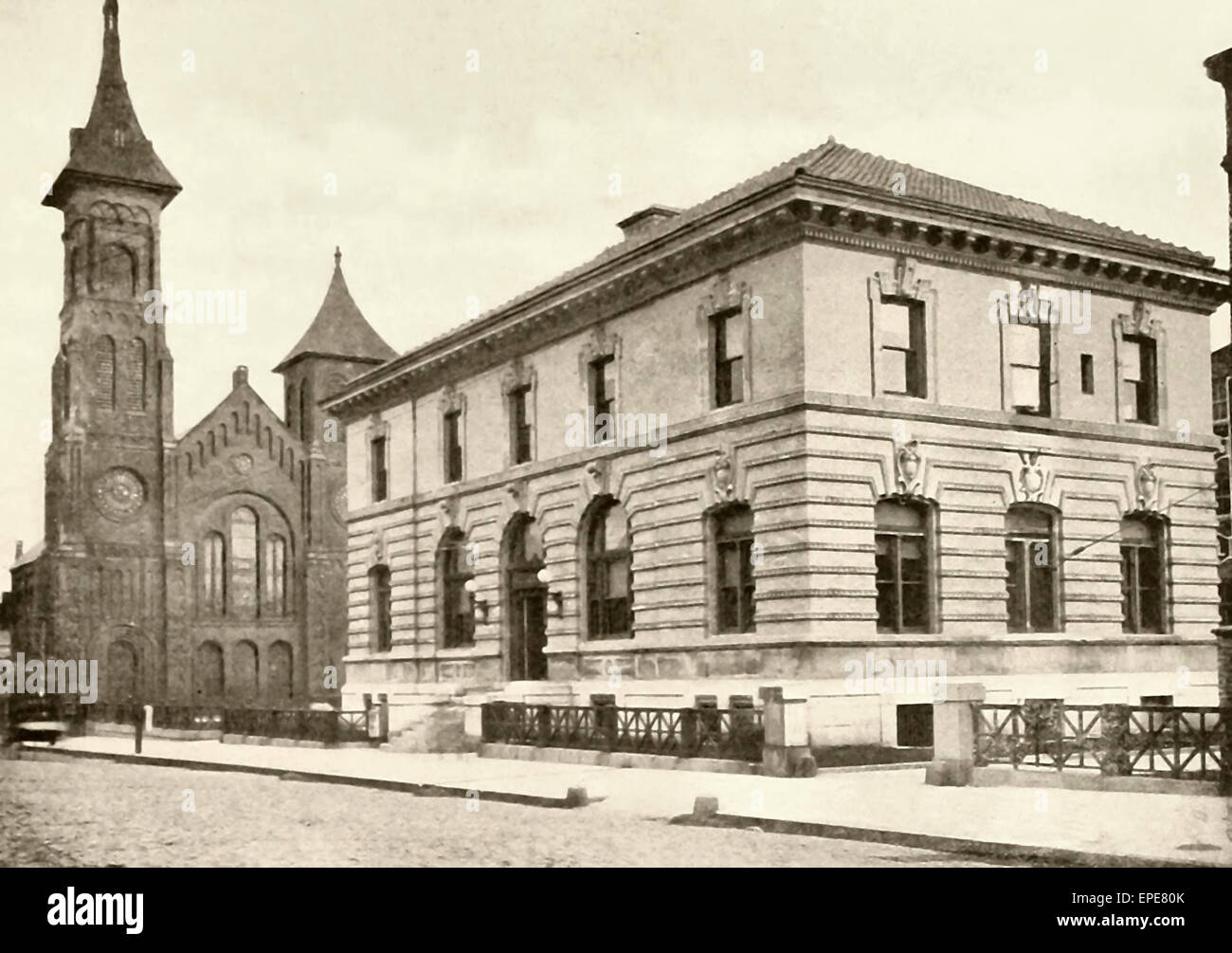 Vereinigte Staaten Regierung Post Office Building, Ecke George / Albany Street, New Brunswick, NJ, ca. 1905 Stockfoto