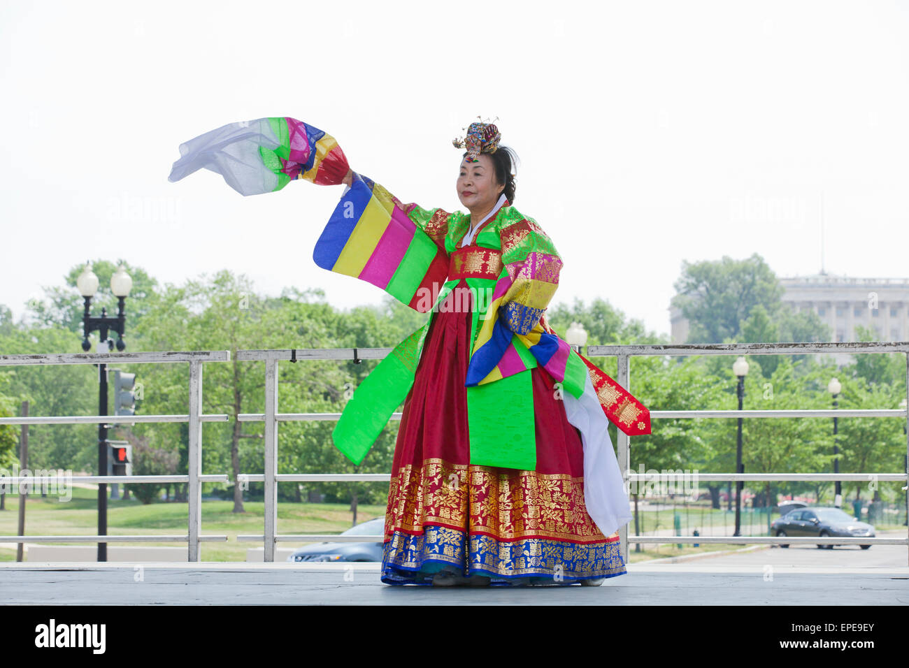 Koreanerin, die traditionellen Tanz, nationale Asian Heritage Festival - Washington, DC USA Stockfoto