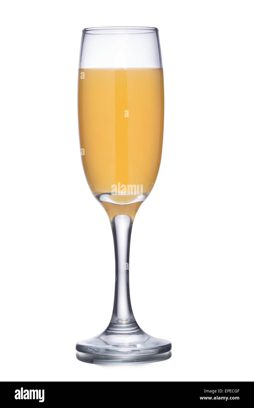 Alkoholischen Cocktail Bellini in Querflöte Glas Stockfoto