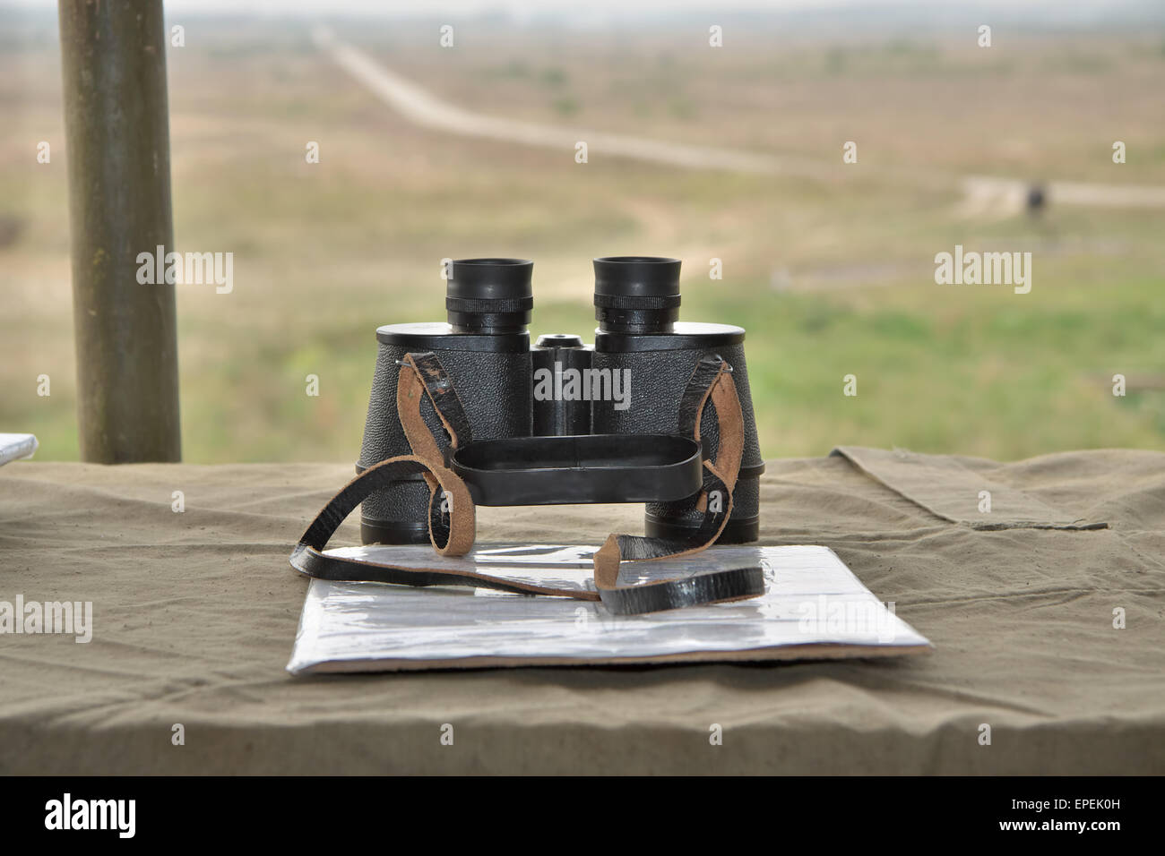 Artillerie-Kommandeur Position auf dem Schlachtfeld Stockfoto