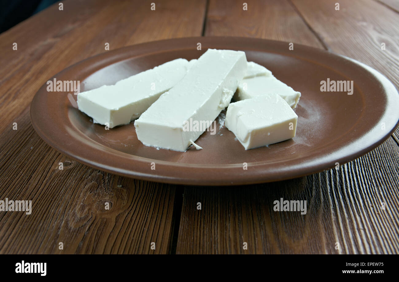 Baladi Käse - weichen, weißen Käse mit Ursprung im Nahen Osten Stockfoto