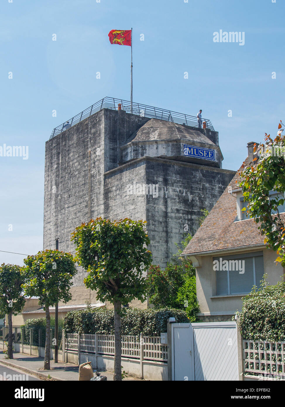 Das Grand Bunker Museum (Le Grand Bunker) an Ouistreham, Normandie, Frankreich Stockfoto