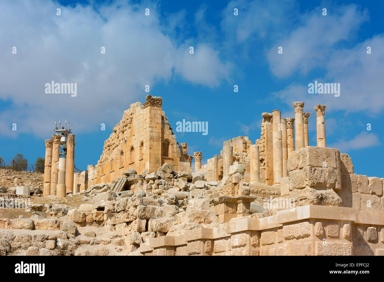 Ruinen von Jerash Jordan Tempel des Zeus Stockfoto