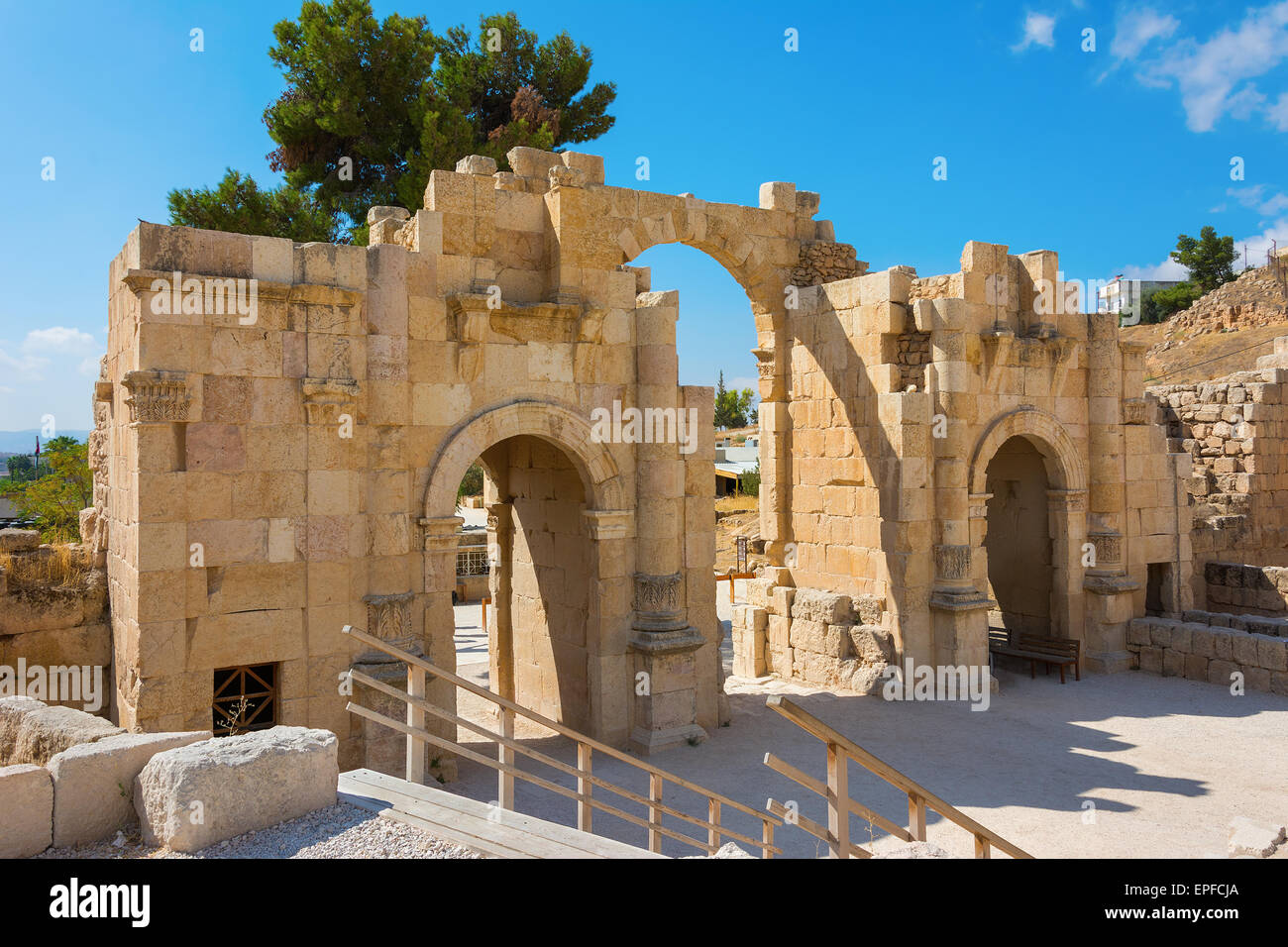 Ruinen von Jerash Jordanien Südtor der Stadt Stockfoto