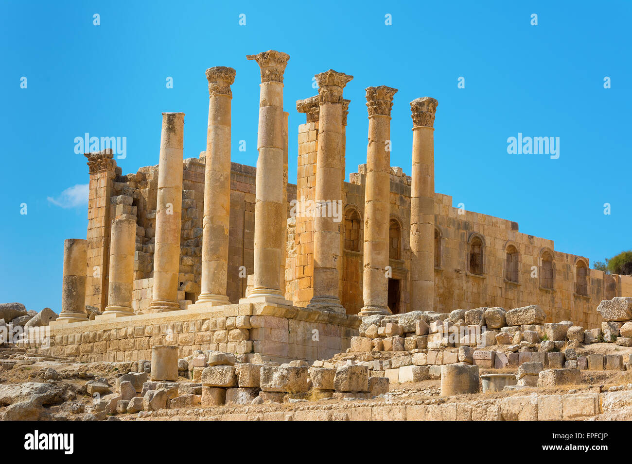 Ruinen von Jerash Jordan Tempel der Artemis Stockfoto