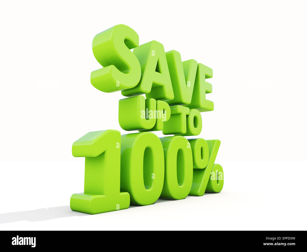 Sparen Sie bis zu 100 % Stockfoto