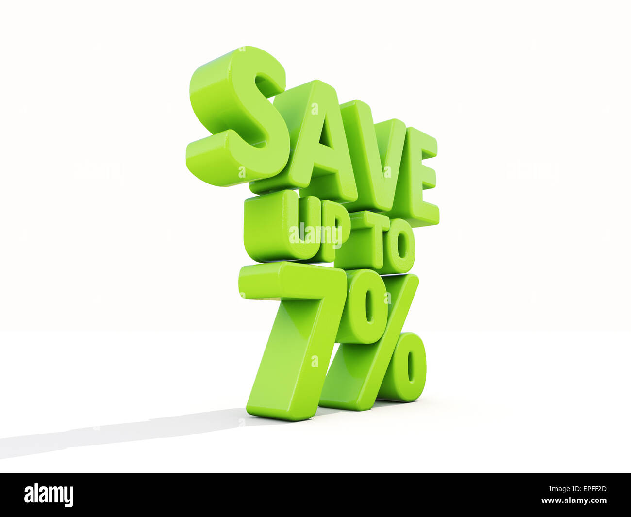 Sparen Sie bis zu 7 % Stockfoto