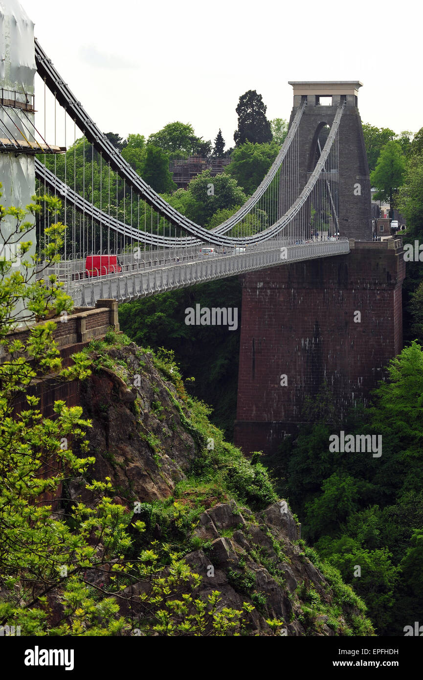 Die berühmten Clifton Suspension Bridge in Bristol über die Avon-Schlucht. Stockfoto