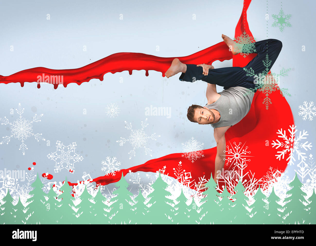 Break Dancer macht einen handstand Stockfoto