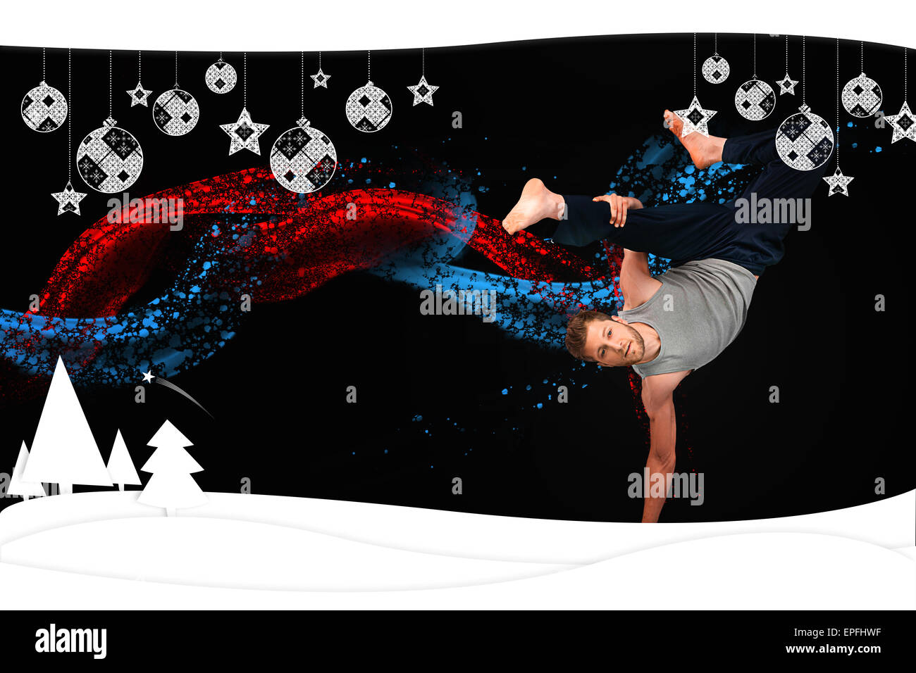 Break Dancer zeigt seine Beweglichkeit und Gleichgewicht Stockfoto