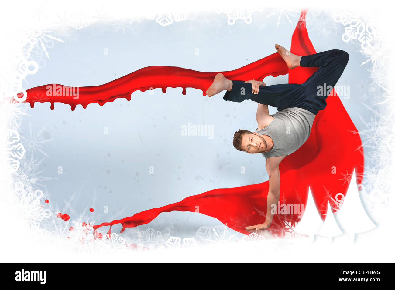 Break Dancer macht einen handstand Stockfoto